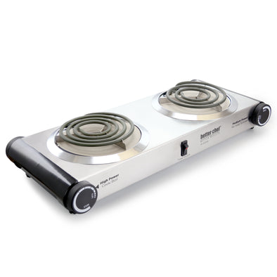 Ever need an extra burner during holiday cooking, having company and need to keep something warm or doing crafts and not want to mess up your kitchen? The Better Chef Stainless Steel Dual Electric Burner is just the ticket! 